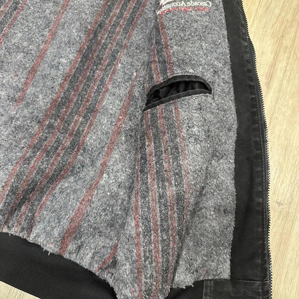Vintage MA Klein Detroit Jacket Mens L Faded Black Full Zip Blanket Lined Duck - Picture 8 of 9